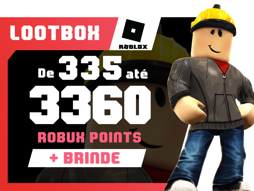 Lootbox Roblox - Robux (335 até 3000) + Jogo | Mais Loot