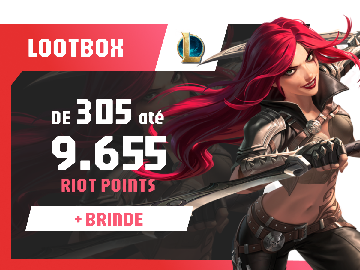 Lootbox League of Legends - RP305 até 9655 + Brinde | Mais Loot