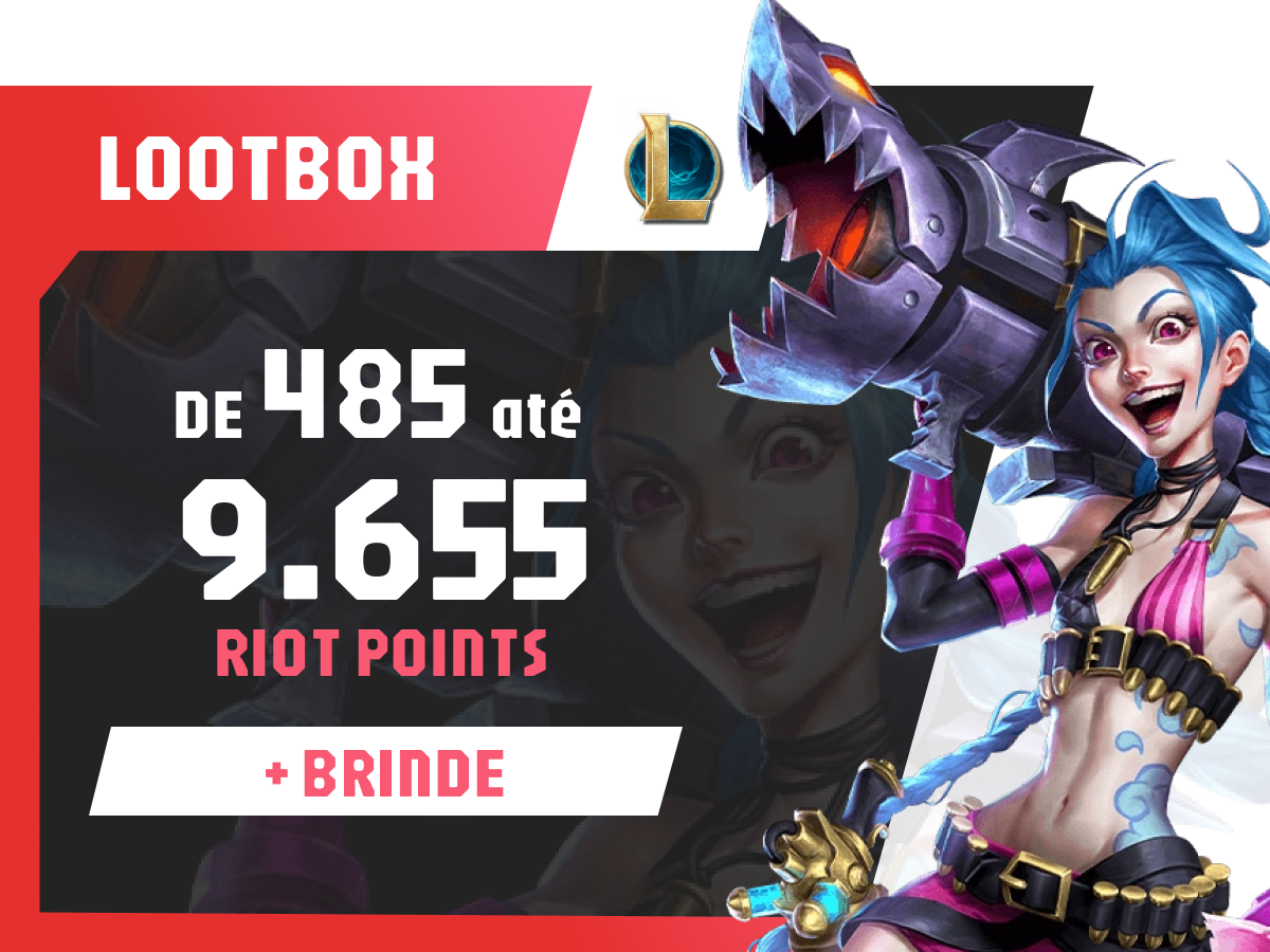 Lootbox League of Legends - RP485 até 9655 + Brinde | Mais Loot