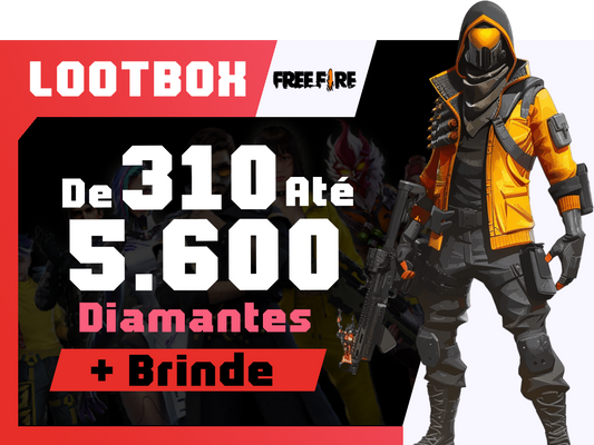 LOOTBOX Free Fire - Diamantes (310 até 5.600) + Jogo | Mais Loot