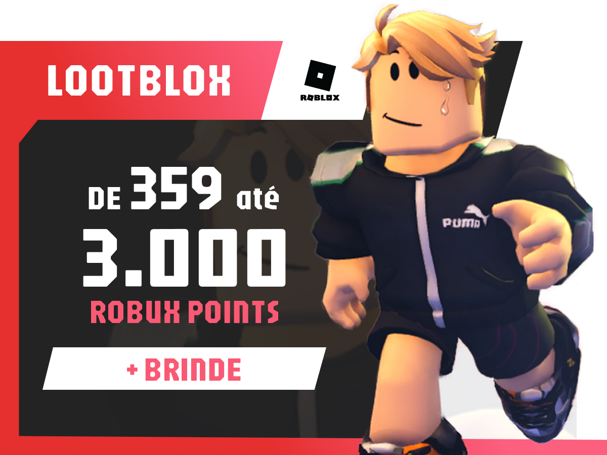 Lootbox Roblox - Robux (335 até 3000) + Jogo | Mais Loot