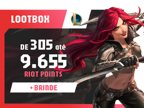 Lootbox League of Legends - RP305 até 9655 + Brinde | Mais Loot