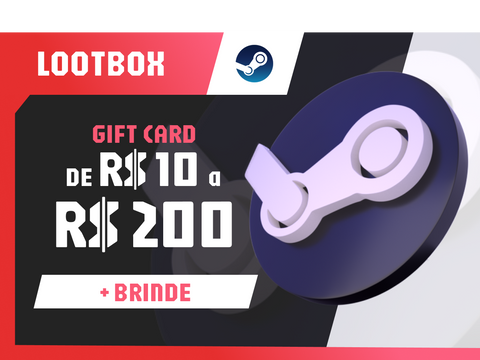 Lootbox STEAM - Gift Card (R$10 até R$200) + Jogo | Mais Loot